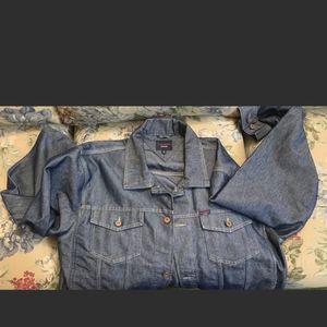 TOMMY JEANS TOMMY HILFIGER JACKET SIZE XXL . Blue Denim Button Front